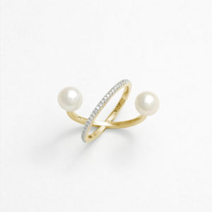 Pearl and Diamond Celestial Ring
