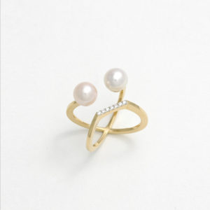 Pearl and Diamond Cluster Ring