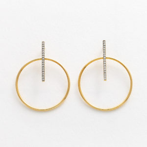 Chloe Long Bar Swing Hoop Earrings