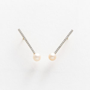 Long Bar Earrings with Pearl
