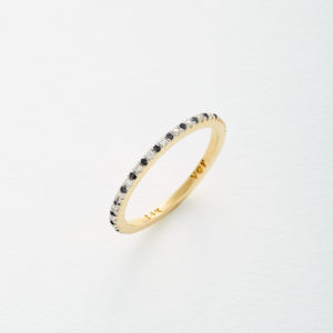Asteria White and Black Diamond Stack Ring