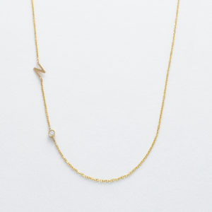 Custom Initial and Diamond Bezel Necklace