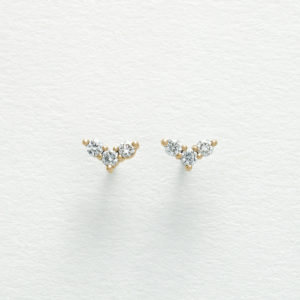 Diamond Chevron Stud Earrings