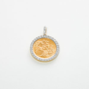 King George V Gold Sovereign Diamond Pendant