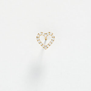 Diamond Heart Stud Earrings